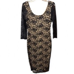 Bailey Blue Elegant Black Lace Midi Dress